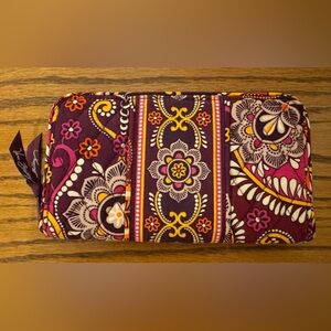 Vera Bradley Safari Sunset Wallet Zip Around Purple Accordian Wallet - Like New